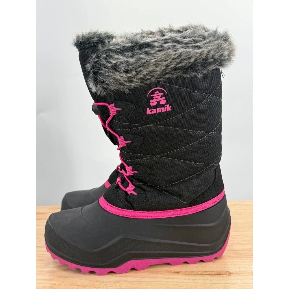 Kamik Snowangel Kids Insulated Snow Boots Waterproof Bungee Lace Cold Weather 4M